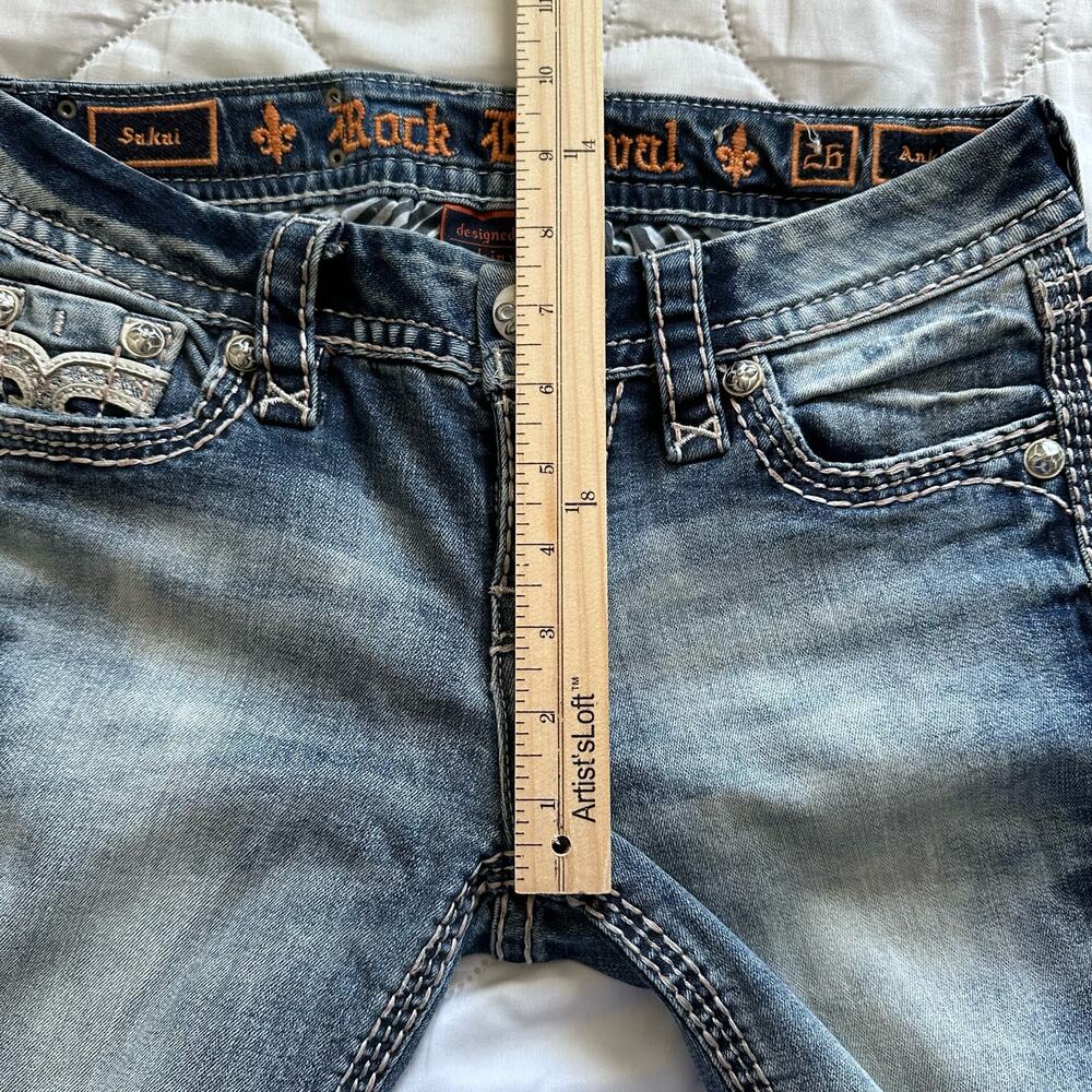 Rock Revival Sakai Ankle Skinny Embellished Jeans Size 26 - Picture 13 of 14